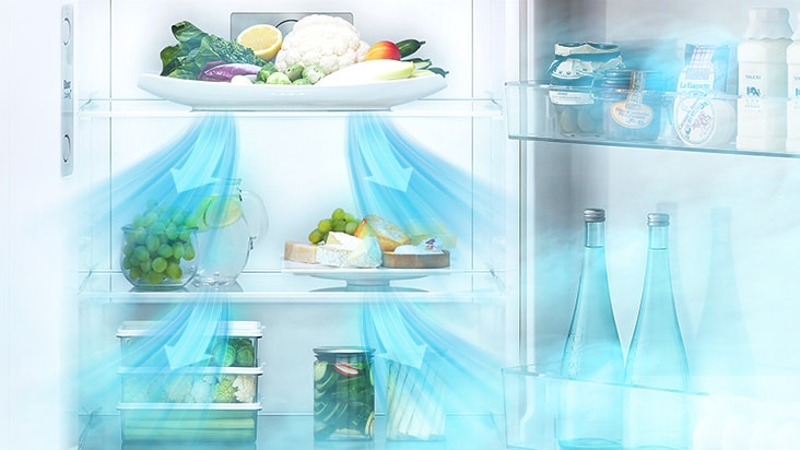 El interior del refrigerador top freezer LG está diseñado para mantener los niveles de temperatura ideales.